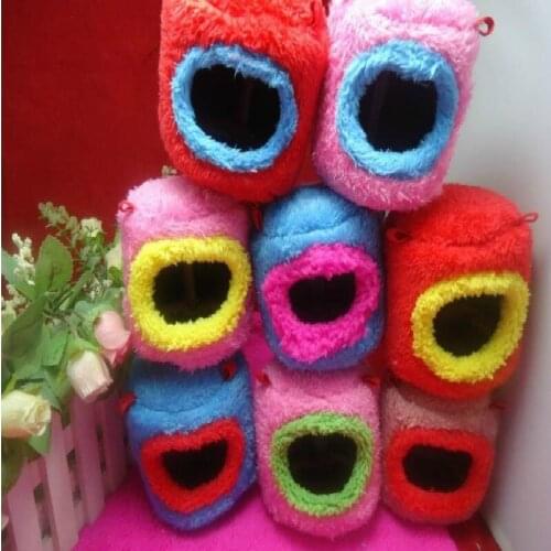 Pet Rat Hamster Parrot Squirrel Toy Double Color Hammock Hanging Bed Nest House Color Random
