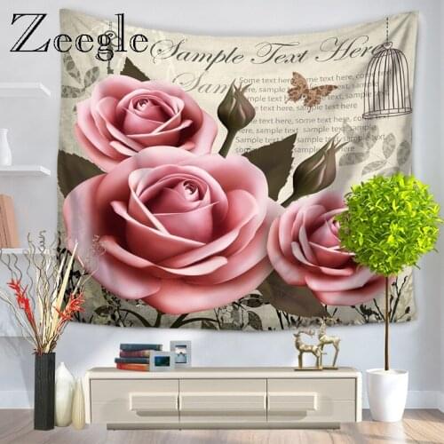 Zeegle Tower and Floral Pattern Tapestry Wall Hanging Dorm Cover Bedspread Yoga Mat Moroccan Decor Vintage Tapestry