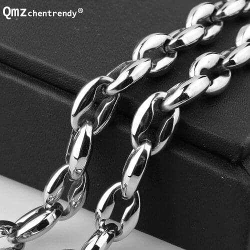 Hip hopp Mens Punk The coffee beans Chain Link Necklaces Stainless Steel Male Chain Punk Rapper Necklace Rapper Punk Jewlery