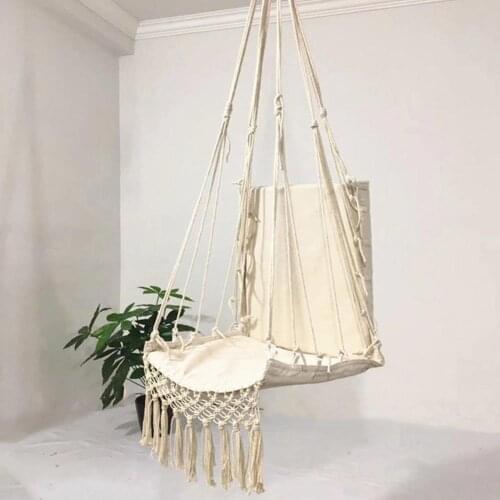 Tassel Garden Street Swing Hanging Chair Hammock Swing For Children Gift Canvas Comfortable Stylish Outdoor Indoor Courtyard