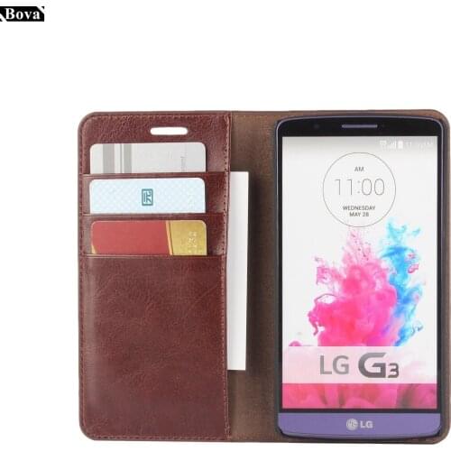 Premium leather Cover Case Flip Wallet Case For LG G3 D855 D857 D858 D859 with card slots business style phone bags
