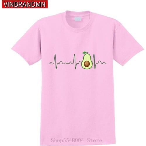 Creative Funny Avocado Heartbeat T-Shirts Men Kawaii Fruit Printed Fashion Tshirt Cartoon Streetwear Harajuku Aesthetic Clothing