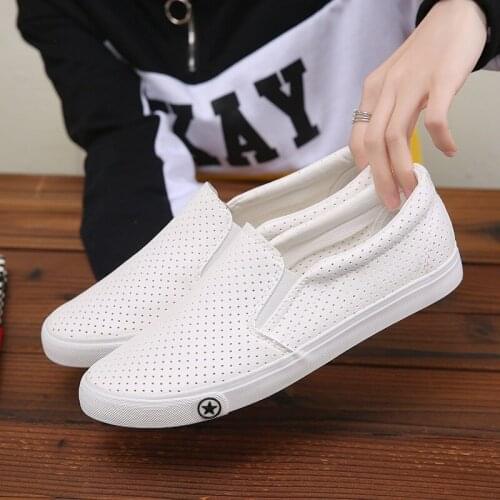 Summer Hollow Breathable White Shoes Men Wild Casual Shoes Sandals for Men Flat Loafers Zapatos De Hombre Sneakers Luxury Brand