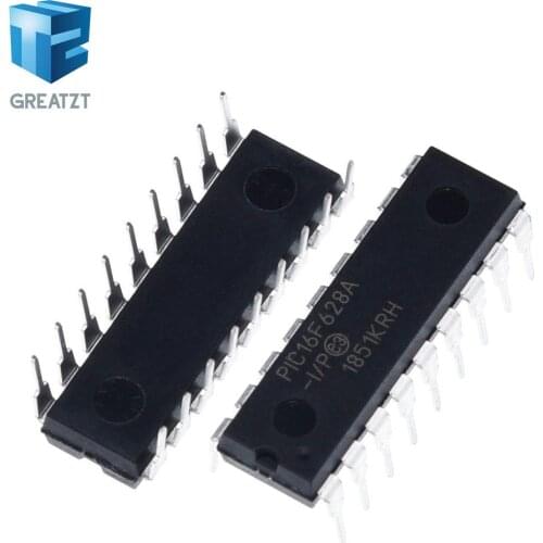GREATZT 1PCS PIC16F628A-I/P DIP-18 PIC16F628A PIC16F628 16F628 Flash-Based, 8-Bit CMOS Microcontrollers