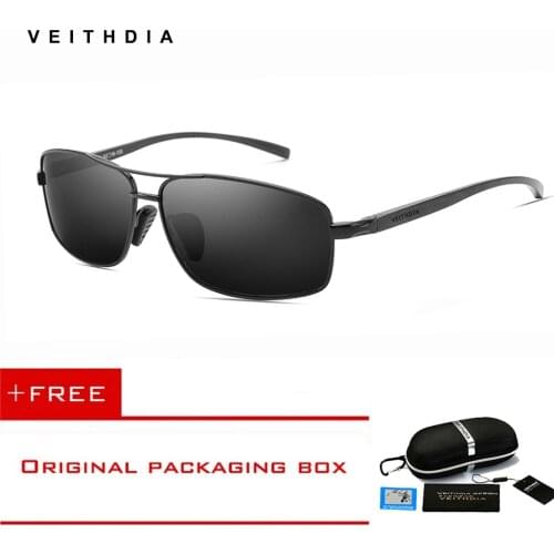 VEITHDIA Brand New Polarized Mens Sunglasses Aluminum magnesium Gold Frame Sun Glasses Men Driving Glasses Eyewear Accessories