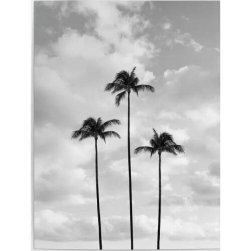 Canvas HD Prints Pictures Palmtree Wall Art Painting Black and White Landscape Home Decor Modular Poster Living Room No Frame