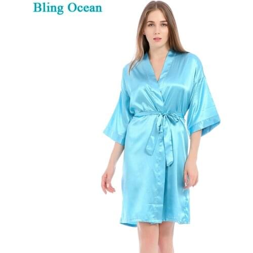 New Womens Satin Wedding Kimono Bride Robe Sleepwear Bridesmaid Robes Bathrobe Bridal Robes Dressing for competition bikini