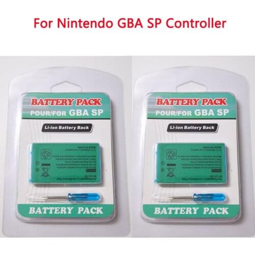 2pcs/lot 3.7V 850mAh Rechargeable Lithium Ion Battery Pack for Nintendo GBA SP Gameboy Replacement Batteries with Screwdriver