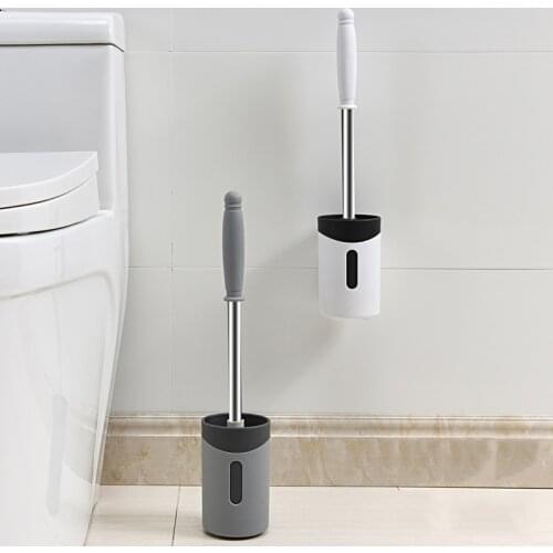 Toilet Brush Stainless Steel Premium Wall Hanger for Storage Cleaning White Cleaning Bathroom Tools Household Durable Scrubbers