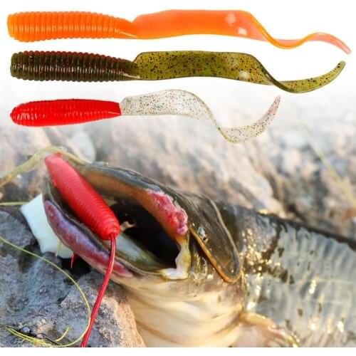 Sougayilang Big Soft Worm Baits 6Pcs 17cm 12g Soft Jigging Wobblers Fishing Lure for Saltwater Freshwater Bass Carp Fishing
