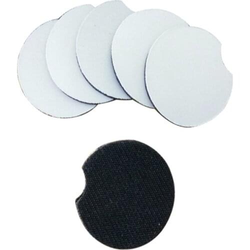 Sublimation Blanks Car Coaster DIY Car Cup Holder Coaster with Absorbent Neoprene Blank Drink Cup Mat Pad for Your Own Crafts