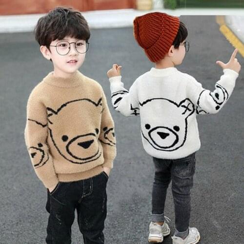2020 Winter fall New Arrivals Kids Boys Girls Knit Sweaters Toddler Cartoon Fashion Clothing Fall Children thicken Clothes