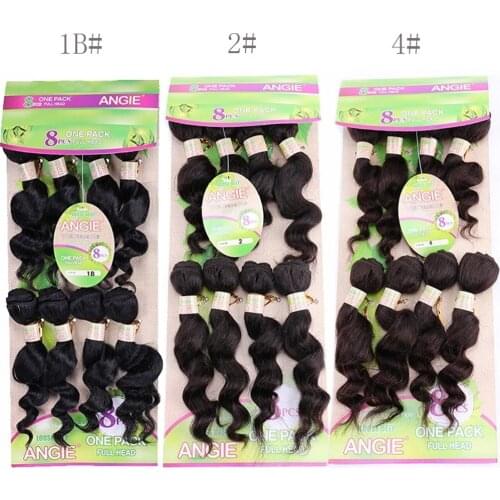 Free shipping 8Inch 180G/pack 8Pcs/Pack Loose Wave Human Hair Weaves Bundles Water Wave Hair Extensions COLOR 1# 2# 4