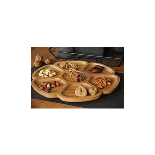 Bambum Pincho Delicado-Rotating Snack Tray, Brown, One Size
