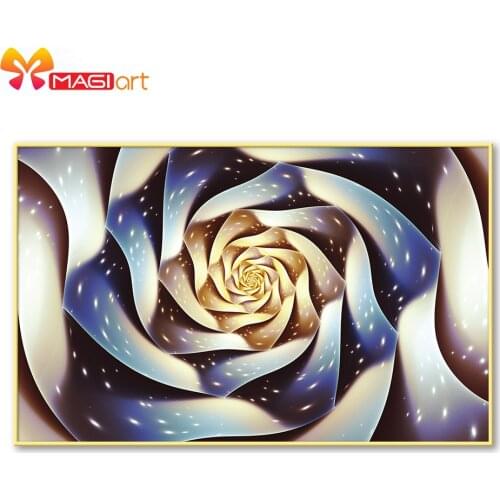 Cross stitch kits Embroidery needlework sets 11CT water soluble canvas patterns 14CT Rose blue fairy-NCMF283