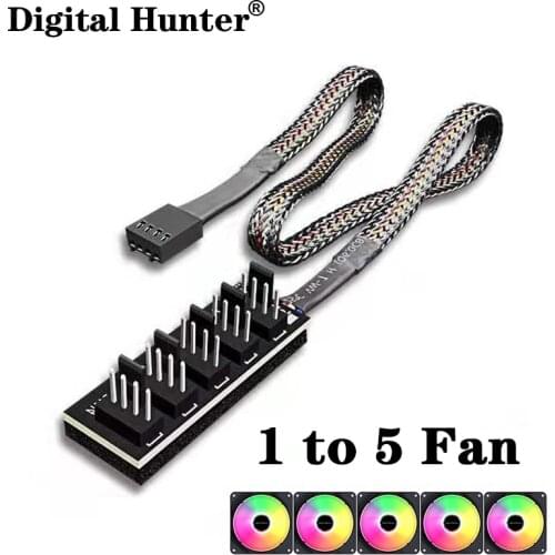 High quality 39.5cm 1 to 5 4-pins Molex TX4 PWM CPU Cooler / Case / Chasis Cooling Fan Power Cable Hub Splitter Adapter