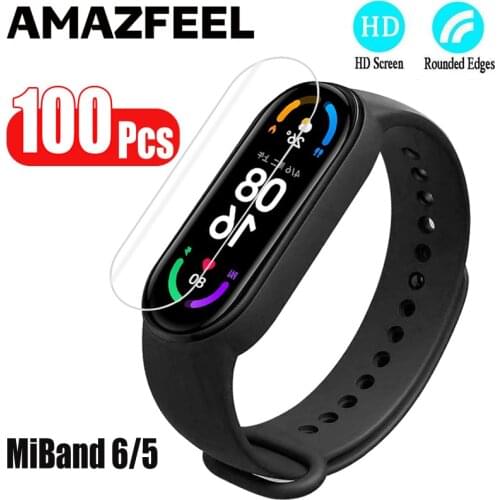 100PCS For Mi Band 6 5 Screen Protector Film For Xiaomi Mi Band 6 5 4 Screen Protective Film Mi Wristband Accessories Not Glass