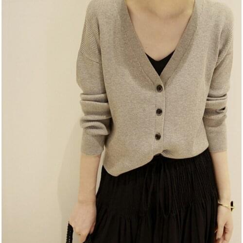 Women Sweaters 100% Cashmere Knitwear 2018 Winter Arrival Vneck Cardigans Woman Standard Clothes Girls Jumpers 4 Colors Tops