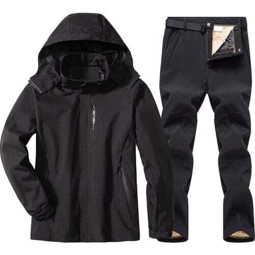 Womens Ski Suit Winter Waterproof 3 in 1 Warm Fleece Jackets Female Outdoor Camping Trekking Pants Skiing Snowboard Snow Suits