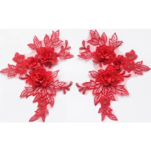 1Pc 3D Flower Floral Embroidery Lace Applique Trim for Clothes Evening Skirt Dress Collar Decoration Patch DIY Sewing Accessorie