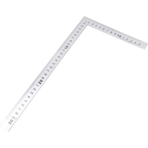 1Pc Stainless Steel 15x30cm 90 Degree Angle Metric Try Mitre Square Ruler Scale