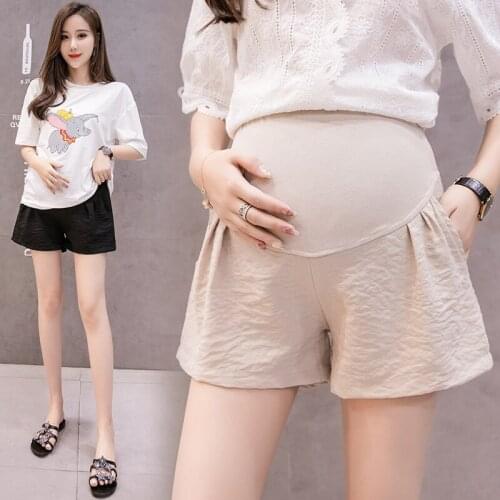 10205# Maternity Leisure Pants Summer Fashion Shorts Elastic Waist Pregnant Women Belly Support Pants Maternity Trousers