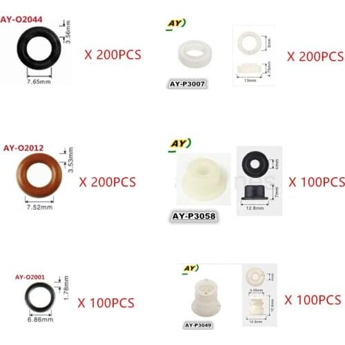 900Pcs Fuel Injector Repair Service Kits For Honda Civic Auto Parts Rubber Oring Pintle Caps