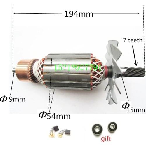 AC220-240V 7 Teeth Armature Motor 516564-9 516563-1 for MAKITA 2414B 2414NB Anchor Engine