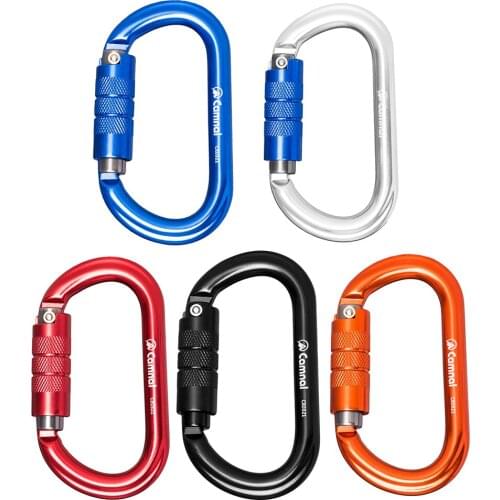 5pcs 25KN Aluminum Climbing Carabiner D Type Auto Locking