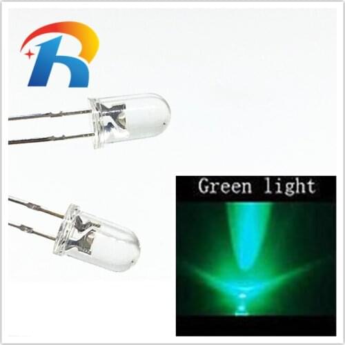 Free shipping 1000pcs/lot 5MM LED Diode F5 mm Green DIY Light Emitting Diode transparent glow emerald green