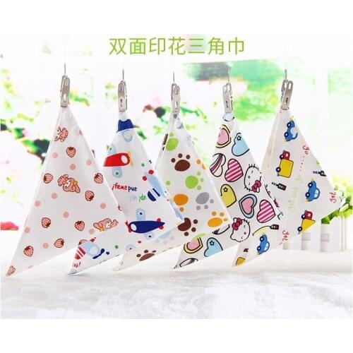 Baby bibs High quality triangle double layers cotton Cartoon Character Animal Print baby bandana bibs dribble bibs