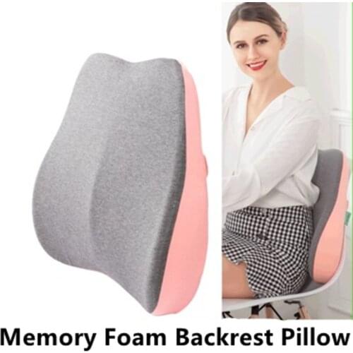 S Arc Memory Foam Cushion Office Backrest Pillow Washable Lumbar Support Pillow Household Waist Cushion Back Massager Chair Pads