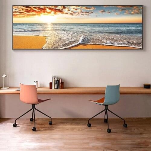 Sunset Beach Seascape Canvas Paintings On the Wall Art Posters And Prints Nature Scenery Art Pictures For Bed Room Wall Decor