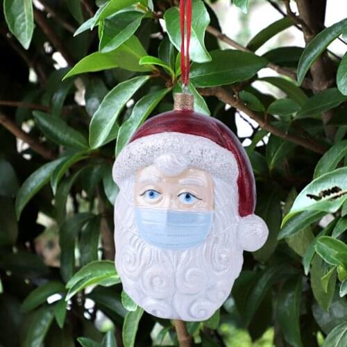 Hot Sale Resin Hanging Doll with Mask Pendant Christmas Tree Santa Claus Ornament for Home Decoration