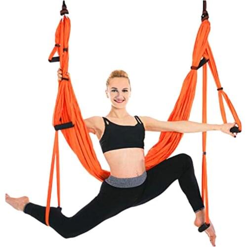 Hot Adjustable Anti-Gravity Yoga Hammock Trapeze Home Gym Hanging Belt Swing Strap Pilates Aerial Traction Device Yoga Hammock