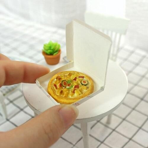 New 1 Set 1:12 Miniature Dollhouse Pizza + Box for Blyth OB11 Doll House Kitchen Accessories Toys