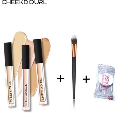CHEEKDOURL Cover up Dark Circle Scars Acne Liners Concealer + Concealer brush + Compression mask make-up Kit