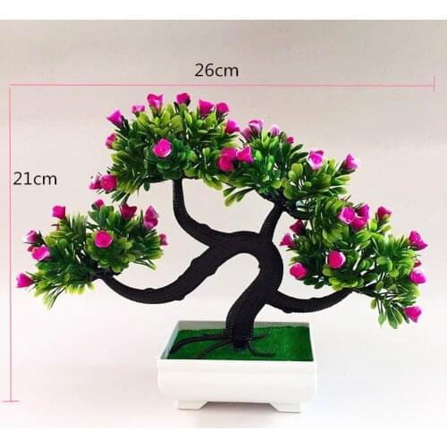 NewArtificial Flower Tree Plant Potted Bonsai Garden Party Desktop Furniture Decor Artificial Flowers in Pot For Home Decor