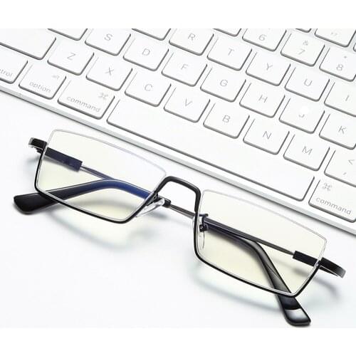 Titanium Alloy Semi-rim Rectangle Ultralight Reading Glasses Men Bendable Classic Anti Blu Ray Anti Fatigue +1 +1.5 +2 to +4