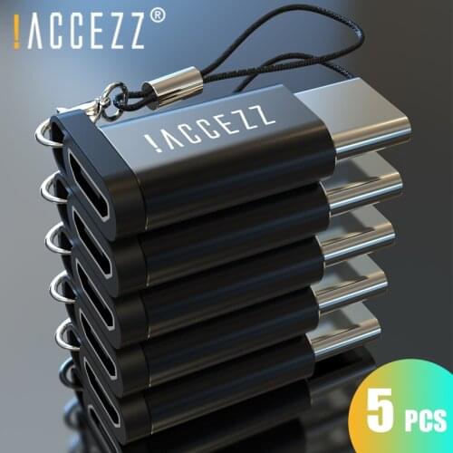 !ACCEZZ 5pcs/Set OTG Micro USB To Type-C Adapter Converter For Samsung LG G6 Xiaomi Mi 9 Huawei P30 Charging Data OTG Connector