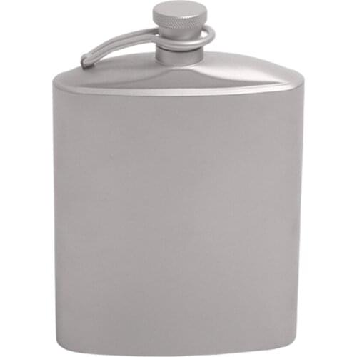 Portable Titanium Hip Flask 200ML Flat Flask Liquor Wine Whisky Pot Bottle Drinkware Outdoor Tableware for Camping Picnic Hiking