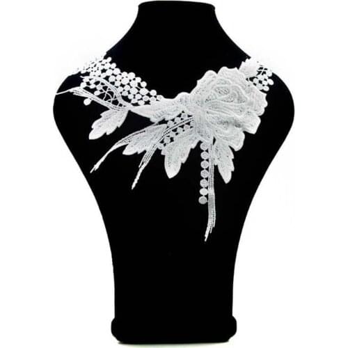 Multicolor Lace Flower Cravat Embroidery Collar Lace Fabric Corsage Applique For Bridal Dress Sewing Accessories Wedding Decor