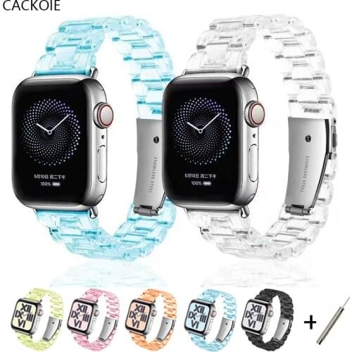Watch Strap for apple watch 6 5 4 band 42mm 38mm 44mm 40mm correa transparent bracelet for iwatch SE series 3/2/1 watchband
