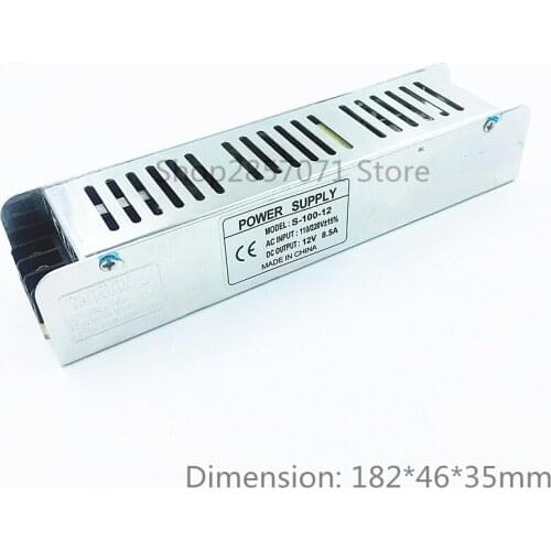 LED Driver DC 12V 8.5A 100W LED Power Supply Adapter For LED Strip bar light switching Transformers