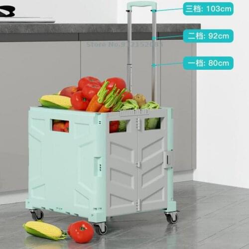 Shopping Cart Folding Household Portable Trolley Rider Trailer Stall Express Trolley Artifact Shopping Cart Small Trolley