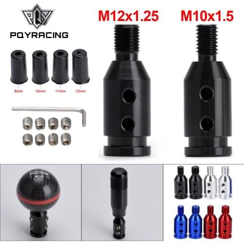 Universal Car Manual Gear Shift Knob Adapter For M10x1.5/M12x1.25 Thread Aluminum Alloy PQY-SBA01