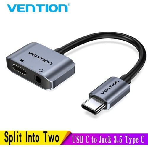 Vention USB C to Jack 3.5 Type C Cable Adapter USB Type C 3.5mm AUX Earphone Converter for Huawei P30 Mate 30 Pro Xiaomi Mi 8 9