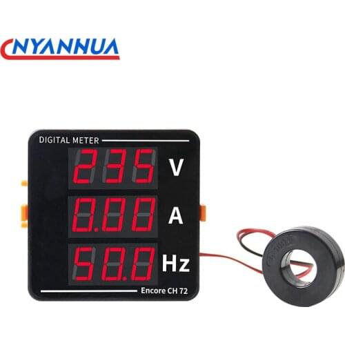 AC Ammeter Voltmeter Three Display Current Voltage Frequency Meter AC50-500V AC0-120A 10-99.9Hz