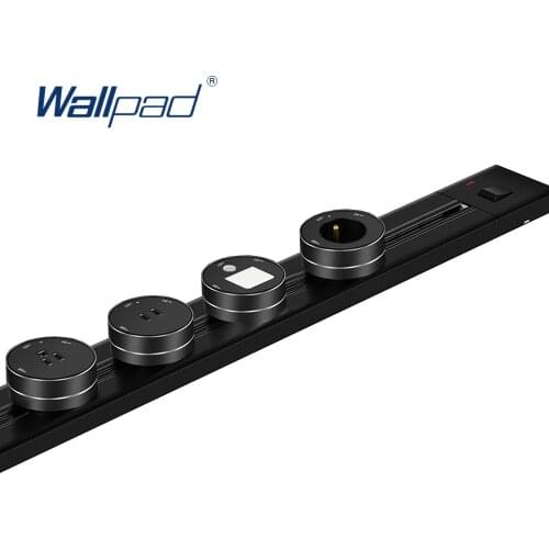 Wallpad Track Socket Round Module DIY EU UK US Power Outlet USB Charger With LED Indicator For Kitchen Bedroom Desktop Tea Room