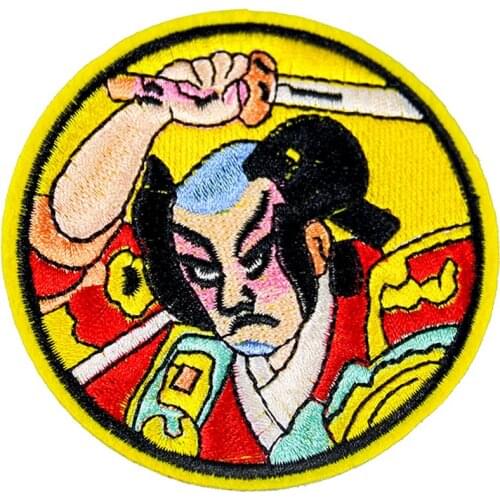 Japanese Bushido Ninja Warrior Sword Kabuki Japan Samurai Armour Warrior Embroidery Patches Military Badge Accessories